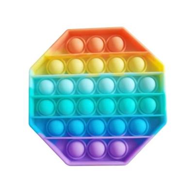 China Relieve Stress 2021 Newcomers Glow Silicone Rainbow Bubble Noise Push Anti Stress Restless Person Sensory Toy for sale