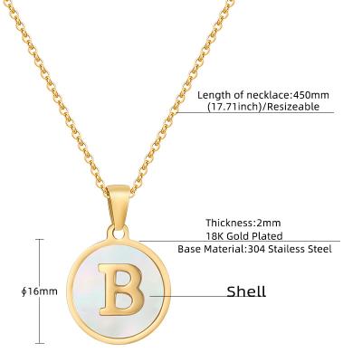 China 2022 CLASSIC Alphabet Initial Shell Charms Necklace 26 Letter Charms Chokers Necklaces Daily Gift for sale