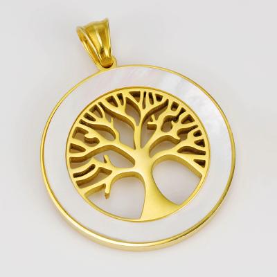 China FASHIONABLE custom diy jewelry accessories stainless steel circle tree shape bracelet/necklace pendants wholesale jewelry accessories for sale