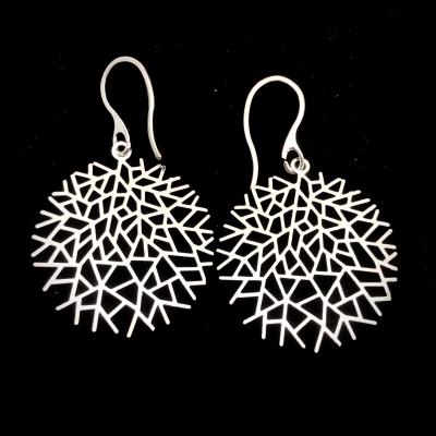 China Fashion any pattern can be customized European jewelry silver women and American style snowflake titanium steel earrings for sale