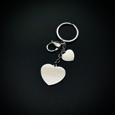 China Stainless Steel Customized Stainless Steel Key Chain Lovers Fashion Heart Shaped Metal Key Chain With Your LOGO In Low Price for sale