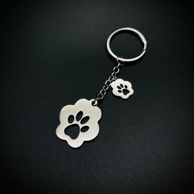 China BEIBEI Stainless Steel Stainless Steel Lover Key Holder Gift Customized Love Letter Words Dog Paw Print Sign Key Chains Jewelry for sale