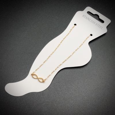 China Fashion TRENDY Gold Plated 8 Shaped Lucky Anklet Foot Jewelry Titanium Steel Anklets Charm Bracelets For Wholesale for sale