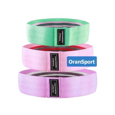 China Wholesale Durable Eco-Friendly Yoga Fitness Resistance Bands Gym Exercise Pink Stretch Cotton Fabric Bungee Loop Resistance Bands for sale