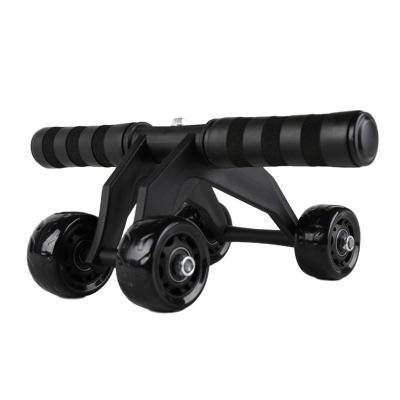 China High Quality Abdominal Body Buliding Ab Roller Workout Wheel Fitness Equipment ab Wheel Black With 4 Wheel for sale