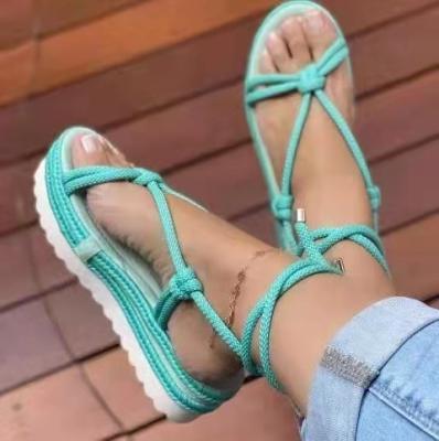 China Fashion Trend Sandals For Women 2022 Summer Woman Platform Fashion Cross Strap Sandals Female Shoes Thick Bottom Flats Women for sale