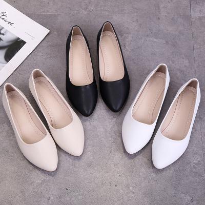 China Wholesale Custom Logo Cheap Leather Women's Flats Ladies Flat Shoes for sale