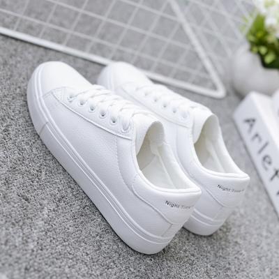 China 2022 New Styles Sports Women Lightweight Flat Casual Sneakers PU Leather Ladies Walking Style Shoes for sale