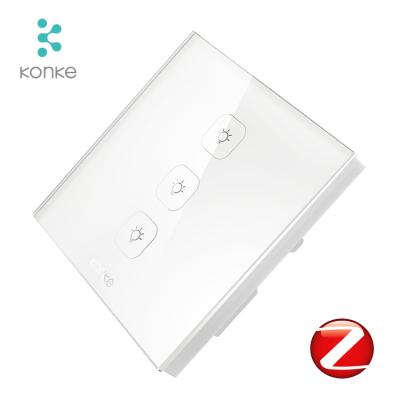 China Zigbee 3.0 Smart Glass Touch Panel Konke Iot Solution Provider Light Switch Smart Lamp Switch For Smart Home for sale