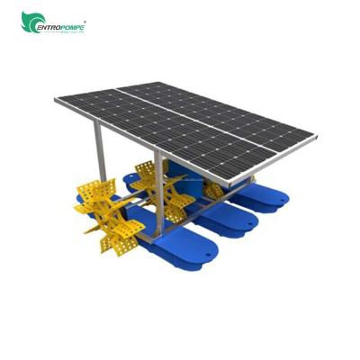 China Increase Water Hot Selling Paddle Wheel Aerator Oxygen Capacity Without Gearbox DC 48v AC Solar Powered Pond Aerator For Agriculture System for sale