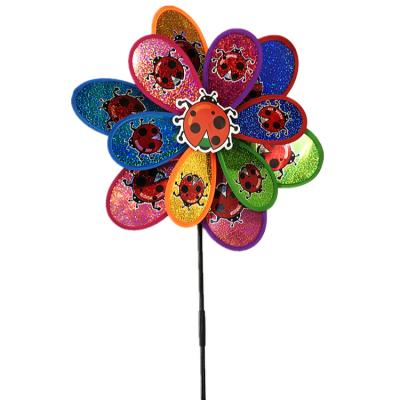 China 2021 Garden Decoration Best-Selling Windmill Children Holding Toys Activity Decorated Brightly Colorful Insect Windmill for sale