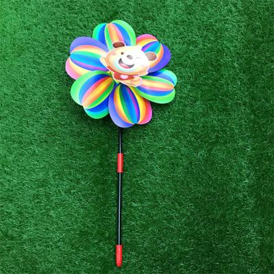 China Decorations Small Cartoon Windmill Plastic Kids Holding Toys In Hand To Decorate And Give Gifts To The Windmill for sale