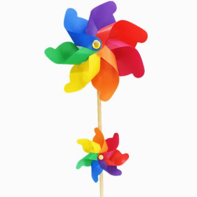 China 2021Colorful Cartoon Toy Wooden Poles Display Large Windmill,Party Decoration Large Windmill for sale