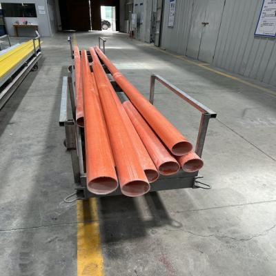 China Diameter 89x82mm Wall Thickness 3.5mm Pultrusion FRP Round Tube Red As Facility Of Infrastructures en venta