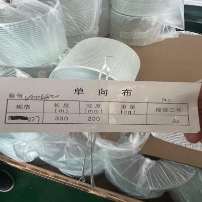 Cina Tessuto in fibra di vetro unidirezionale 227g/m2 di larghezza 200mm, lunghezza 330 metri per rotolo Taglio liscio per enormi serbatoi di stoccaggio in vendita