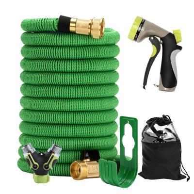 China 100ft Adjustable Industrial Expandable Flexible Garden Hose Water Expandable Hose Pipe With Zinc Alloy Spout LQ-4 for sale