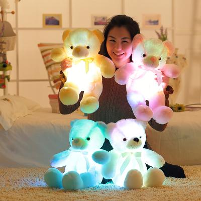 China Creative Led Light Teddy Bear Stuffed Animals Plush Souvenir 50cm Toys Christmas Colorful Glowing Gift For Kids Girl Pillow for sale