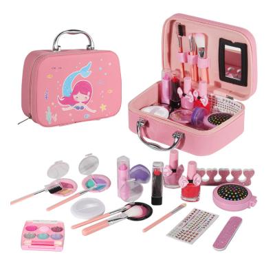 China Nail Polish Toy Set Birthday Girl's Toy High Quality Wholesale Makeup Box Kit Toy For Girl Mermaid Cosmetic Princess Bag for sale