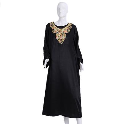 China Chiffon Abaya traditional muslim women long sleeve casual ladies vintage embroidery islamic clothing turkish jilbab islamic dress for sale