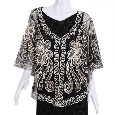 China Polyester Luxury Elegant Black Muslim Abaya Women's Hollow Embroidered Lace Islamic Clothing Dress Party for sale