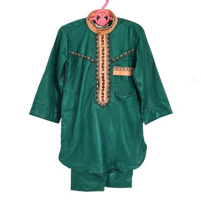 China Polyester Fashionable Personality Arabian Polyester Children's Long-sleeved Long Pants Suit Muslim Islamic Children's Clothing for sale