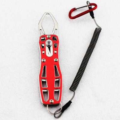 China New Durable Mini Portable Fishing Tool Tackle Stainless Steel Fish Lip Gripper Non-slip Grip Handle for sale