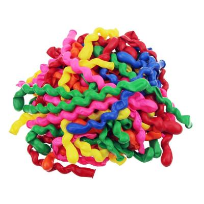 China Advertising Toy 100 Pcs Spiral Balloons Thick Latex 2.6g Birthday Festival Party Decoration Mix Colors for sale