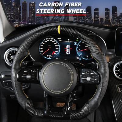 중국 BMW Series Custom Carbon Fiber Steering Wheel 370mm  With Leather Wrap 판매용