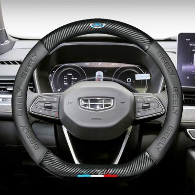 China Controle do volante de fibra de carbono real da série Geely com costura de correspondência de cores à venda