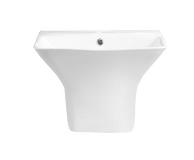 China Luxusentwurfs-Badezimmer-halber Sockel sinkt der mode-SWM9507-1 Oberflächenwand Hung Sinks Soild zu verkaufen