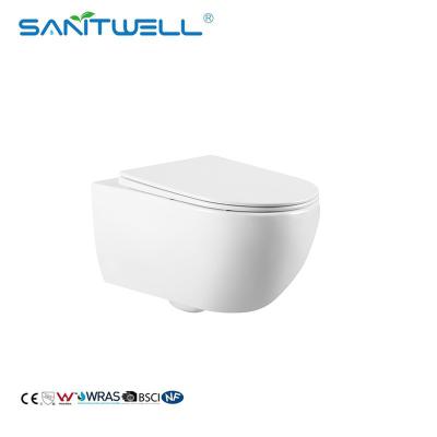 中国 New morden bathroom water saving p-trap 180mm wall mounted toilet hidden cistern bathroom accessories 販売のため