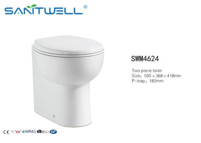 China Round Comfort Height Wall Faced Toilet Washdown Ceramic Two Piece WC For Bathroom for sale