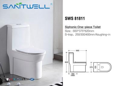 China Wasser-Installationen WC Seat, WC-Toilette tragbare Einzelstück-Toilette Siphonic keramisches zu verkaufen