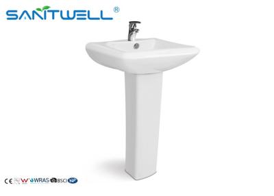 China Mercado europeo de cerámica oval del lavabo de lavado a mano de los lavabos de pedestal del cuarto de baño SWC3841 en venta