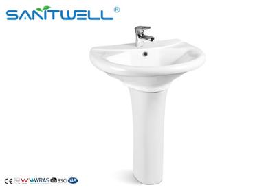 China Floor standing bathroom wash basins , Ceramic classic pedestal basin for sale