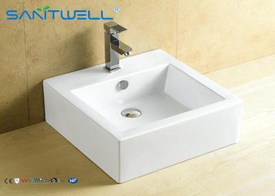 China Lavabo de cerámica cuadrado 470×475×160 milímetro de la encimera con el certificado del CE en venta