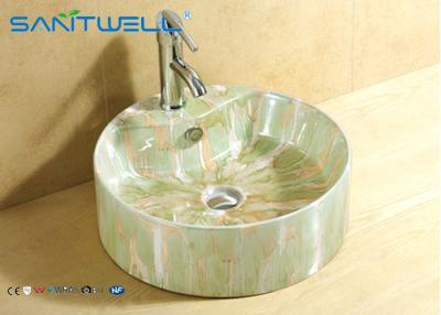 China Round Shape Ceramic Art Basin Table Top Wash Basin for Bathroom 465*465*155 mm for sale