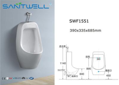 China Bacia de toalete fixada na parede de alta temperatura do mictório para o homem 390*335*685 milímetro à venda