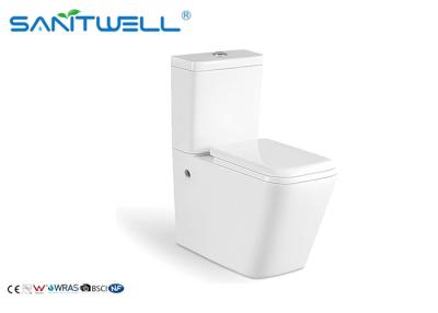 China Watermark Two Piece Toilet , Ceramic Floor Mounted Toilet With ODM Logo SWC2421 for sale