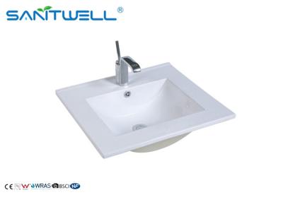 China Cuadrado interior sobre la pintura esmaltada blanco del lavabo AB8003-50 del contador en venta