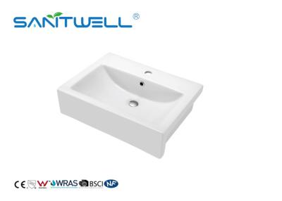 China Solid Surface Bathroom Counter Top Wash Basin Ceramic Material For Hand Wash for sale