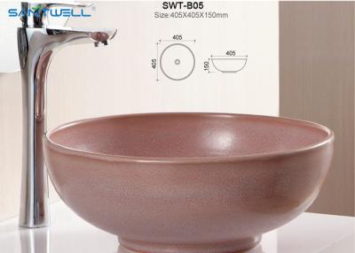 China Lavabo de cerámica 405 * 405 * 150m m del lavabo del contador del esmalte de la limpieza de uno mismo en venta