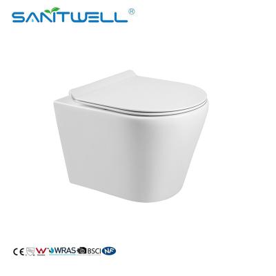 Cina Toilette parete-appesa senza orlo ceramica P-trap180mm della norma europea in vendita