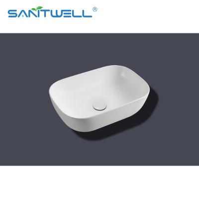 China White Art Wash Ceramic Basin Popular Design Above Counter Basin Sanitary Ware Bathroom Sink for sale