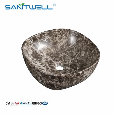 China Marble Solid Surface Art Basin Wash Basin Ceramic Basin Bathroom Above Counter Basin for sale