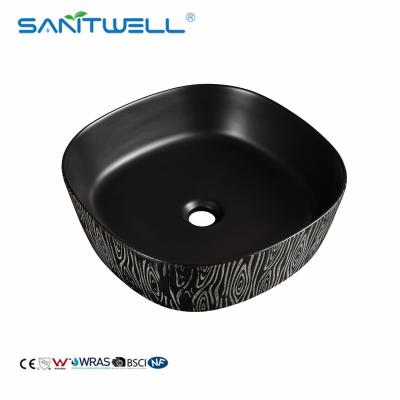 China Matte Black Ceramic Basin Vessel-Wannen-rundes Reinigungs-Becken über Gegenbecken-ultra dünnem Rand-Badezimmer Art Basin zu verkaufen