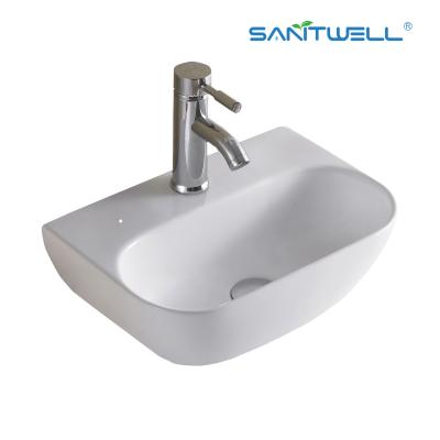 China AB8306  Sanitary Ware Hand Made Above Counter Basin Round Bowl Integrated Ceramic Basin Bathroom Wall Hung Wash Basin for sale