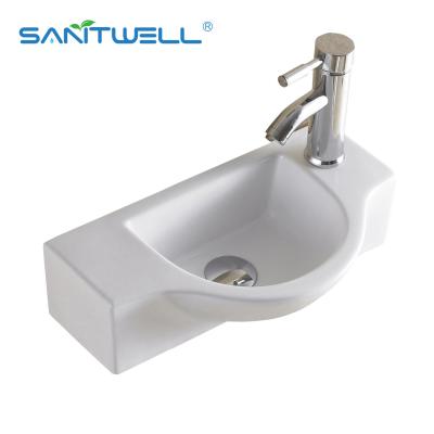 China China Above Counter basin Bathroom Vessel Sink Round Ceramic Basin Wall Mounted Sink AB8316 for sale