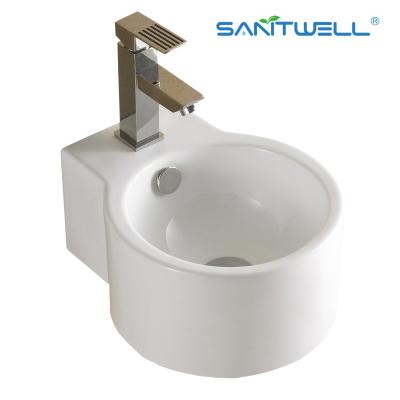 China Small Sizes AB8327 Bathroom Above Counter Basin Washing Bathroom vanity round Sinks Ceramic Basin for sale