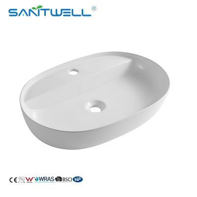 China La pared de cerámica blanca rectangular del lavabo AB8475 colgó el cuarto de baño del lavabo sobre el lavabo contrario Art Basin Sinks en venta